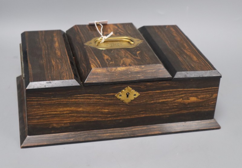 A coromandel wood smokers box, length 32.5cm